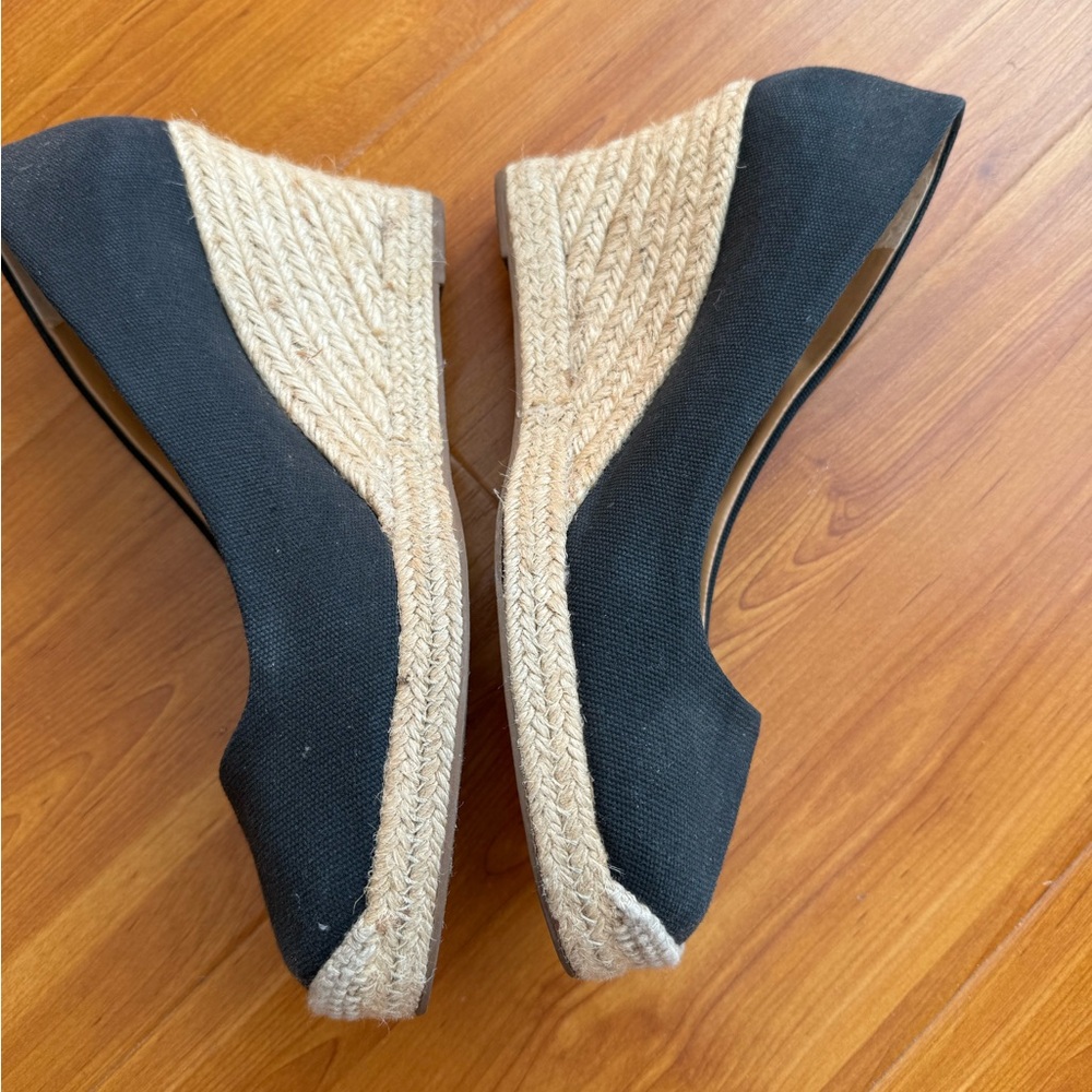 Black Espadrille Wedge Sandals